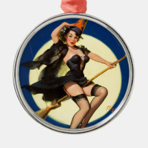 Pin de la bruja de Halloween encima del chica Ornamentos De Reyes Magos