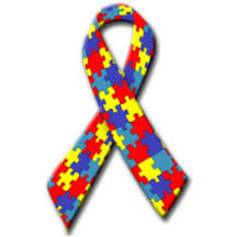 Pin de la cinta de la conciencia del autismo esculturas fotográficas