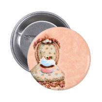 Pin de la magdalena y del botón del estilo del vin botones