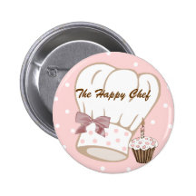 Pin del botón del gorra del cocinero bonito