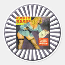 Pin del vintage encima del chica etiqueta redonda