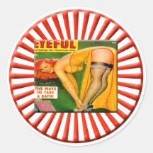 Pin del vintage encima del chica pegatina