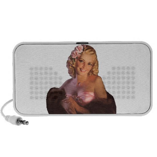 Pin encima del chica altavoz