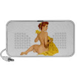 Pin encima del chica iPod altavoces