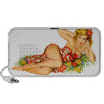 Pin encima del chica notebook altavoces