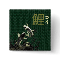 Pin Japan Fish (green) Botón