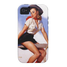 Pin occidental del rancho de Gil Elvgren del vinta Vibe iPhone 4 Funda