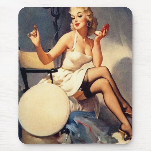 Pin retro de Gil Elvgren del vintage encima del ch Tapete De Ratón