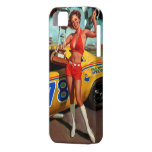 Pin retro de la carrera de coches de Gil Elvgren d iPhone 5 Protectores