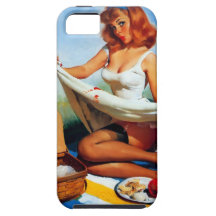 Pin retro de la comida campestre de Gil Elvgren de iPhone 5 Funda