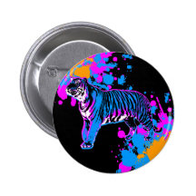 Pin retro de la salpicadura del tigre del tigre 80