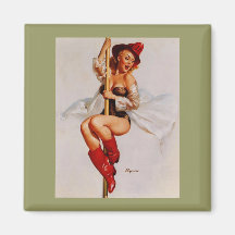 Pin retro del bombero de Gil Elvgren del vintage e Imanes Para Frigoríficos