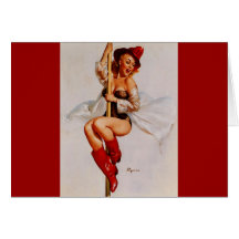 Pin retro del bombero de Gil Elvgren del vintage e Tarjeta