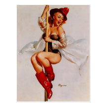 Pin retro del bombero de Gil Elvgren del vintage e Postales