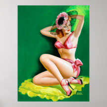 Pin rosado del bikini para arriba impresiones