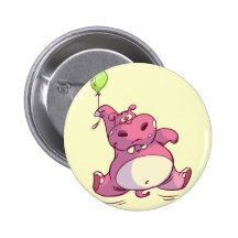Pin rosado del hipopótamo del cumpleaños