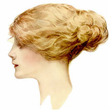 Pin rubio del chica de Harrison Fisher Escultura Fotográfica