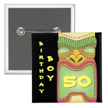 Pin tropical hawaiano de la insignia del cumpleaño