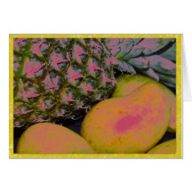 Pinapples y mangos tarjeton