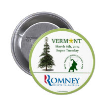 Pinback político primario b de Romney en 2012 Verm