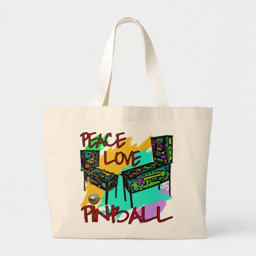 Pinball del amor de la paz bolsa de mano