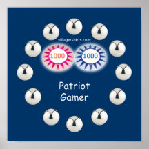 Pinball del videojugador del patriota poster