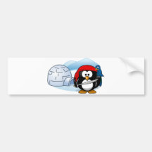 Pingüino antártico de Pitate Etiqueta De Parachoque