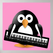 Pingüino con el piano posters