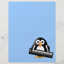 Pingüino con el teclado de piano flyer a todo color