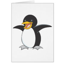 Pingüino de emperador feliz felicitacion 