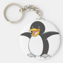 Pingüino de emperador feliz llavero