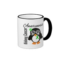 Pingüino de la conciencia del cáncer del riñón taza de café