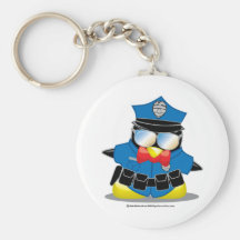 Pingüino de la policía llaveros personalizados