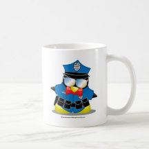 Pingüino de la policía taza