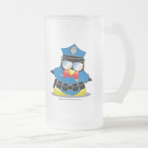 Pingüino de la policía taza de café