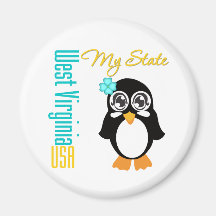 Pingüino de Virginia Occidental los E.E.U.U. Imán De Frigorifico