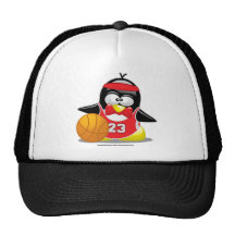 Pingüino del baloncesto gorro de camionero
