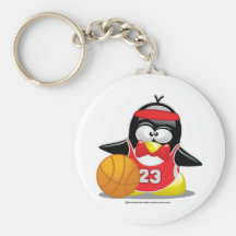 Pingüino del baloncesto llaveros