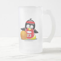 Pingüino del baloncesto tazas de café