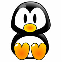 Pingüino del bebé del dibujo animado escultura fotográfica