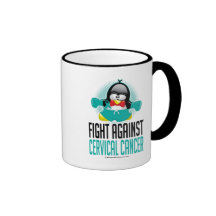 Pingüino del boxeo del cáncer de cuello del útero tazas de café