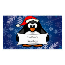 Pingüino del día de fiesta plantillas de tarjetas de visita