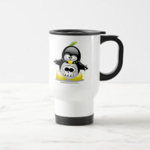Pingüino del eje de balancín punky tazas de café