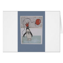 pingüino del fiesta tarjetón