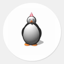 ¡Pingüino del fiesta! ¡Último juerguista! Pegatinas Redondas