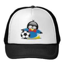 Pingüino del fútbol gorros  