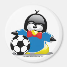 Pingüino del fútbol imanes  