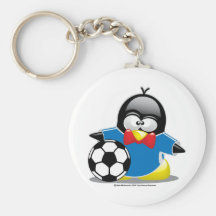 Pingüino del fútbol llavero