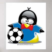 Pingüino del fútbol posters
