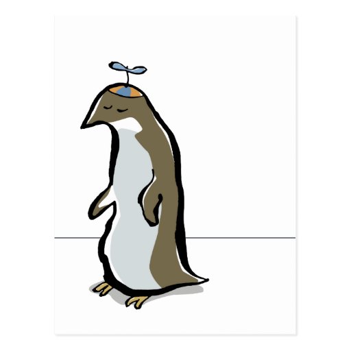 pingüino del gorra del propulsor tarjetas postales